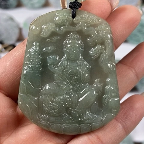 翡翠颈饰未镶嵌文殊菩萨福利