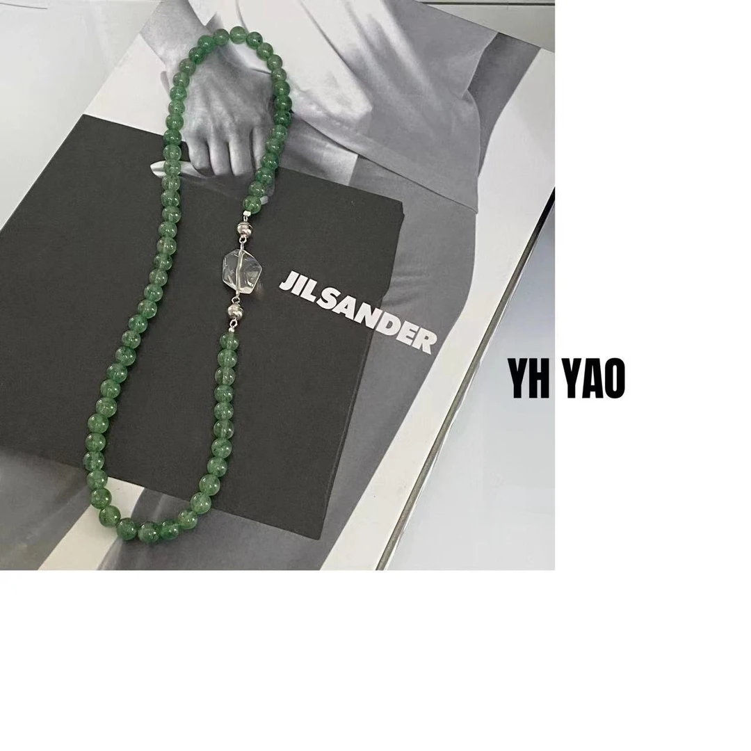 YH·YAO/姚雨何 吊坠925银仿珍珠 2025小众手工夏天冰凉绿色项链