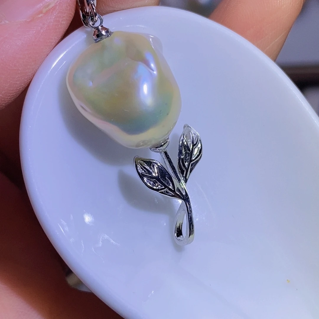 银S925镶嵌淡水珍珠淡水珍珠