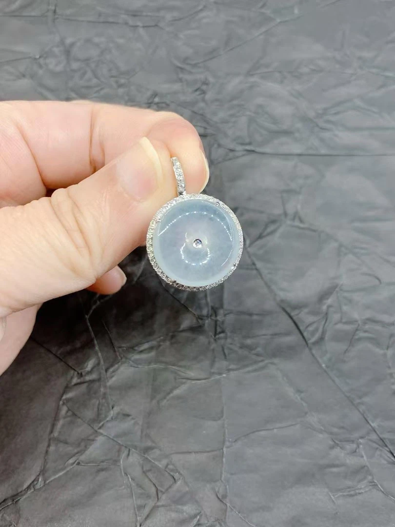 7姐特价/翡翠冰种平安扣吊坠 16*4.6mm DJ620T9995