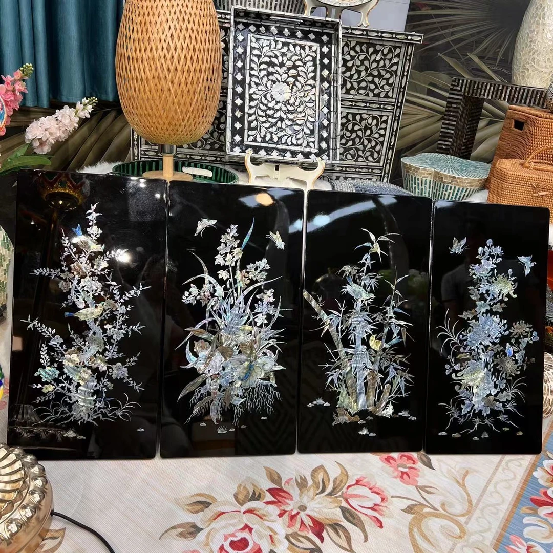 三号店-梅兰竹菊壁画摆件挂画60*30