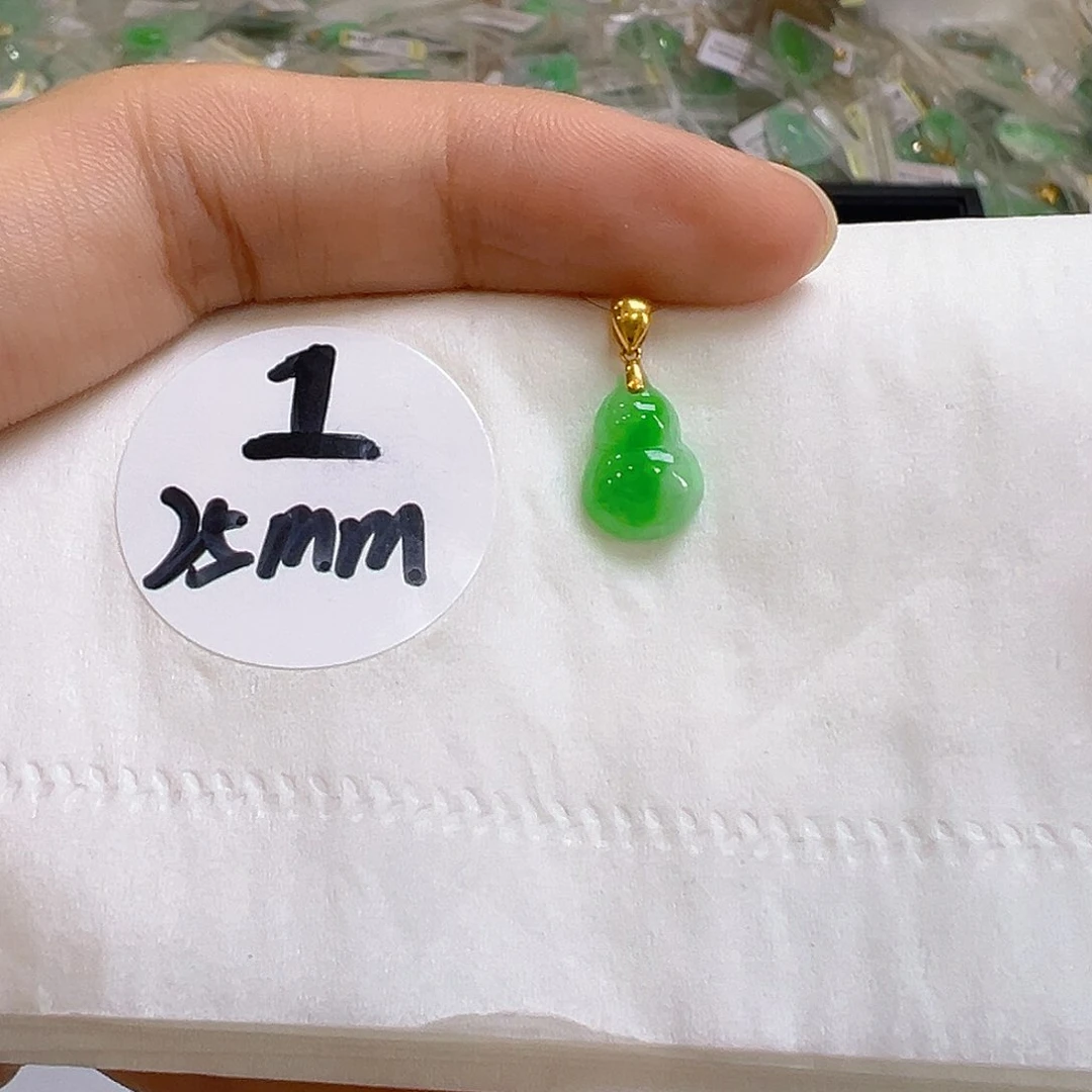 翡翠18K金镶嵌吊坠(不含链)翡翠