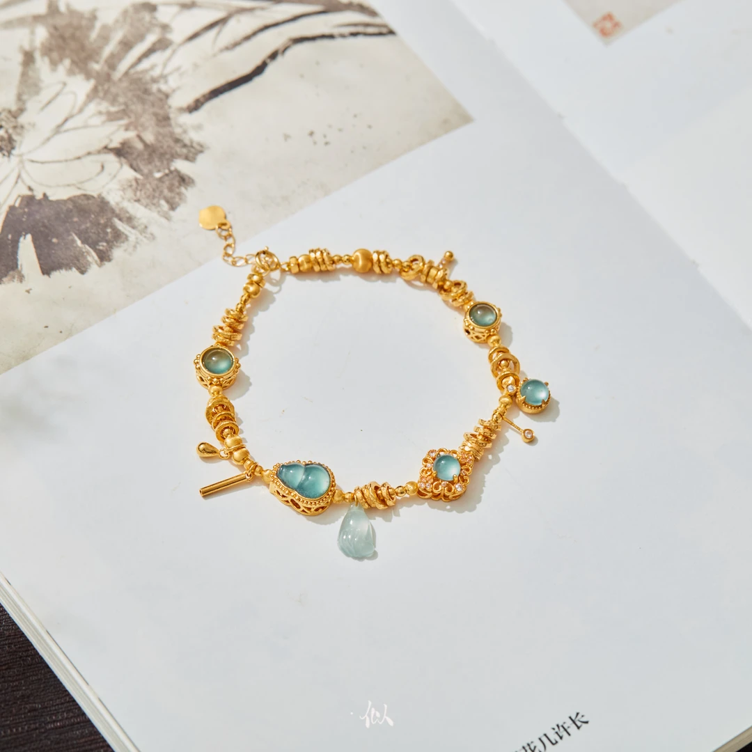 【冰卿】·似梓珠宝· 18K金翡翠手链  XYGD080004-C