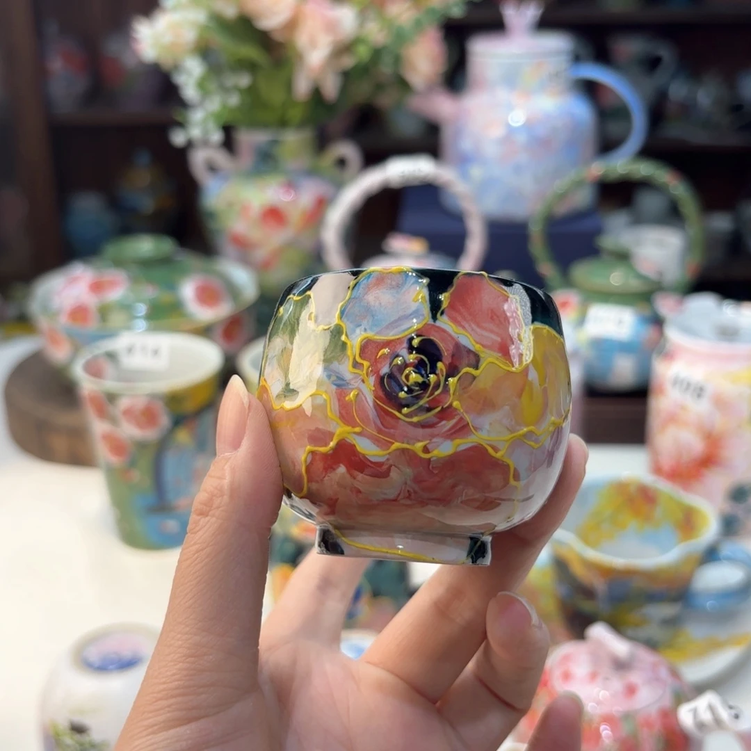 景德镇手绘高温釉下彩陶瓷茶具