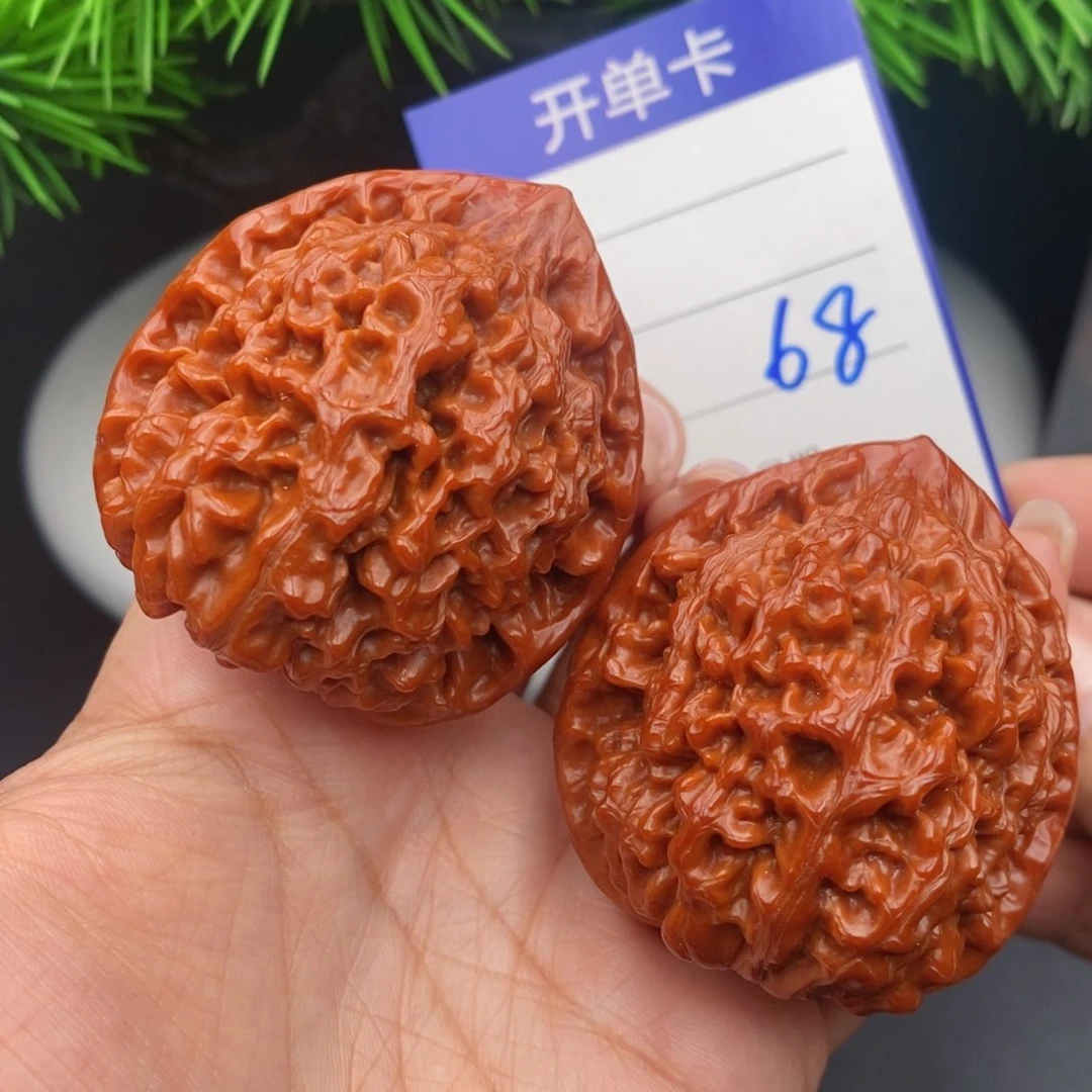 文玩核桃把件46官帽68