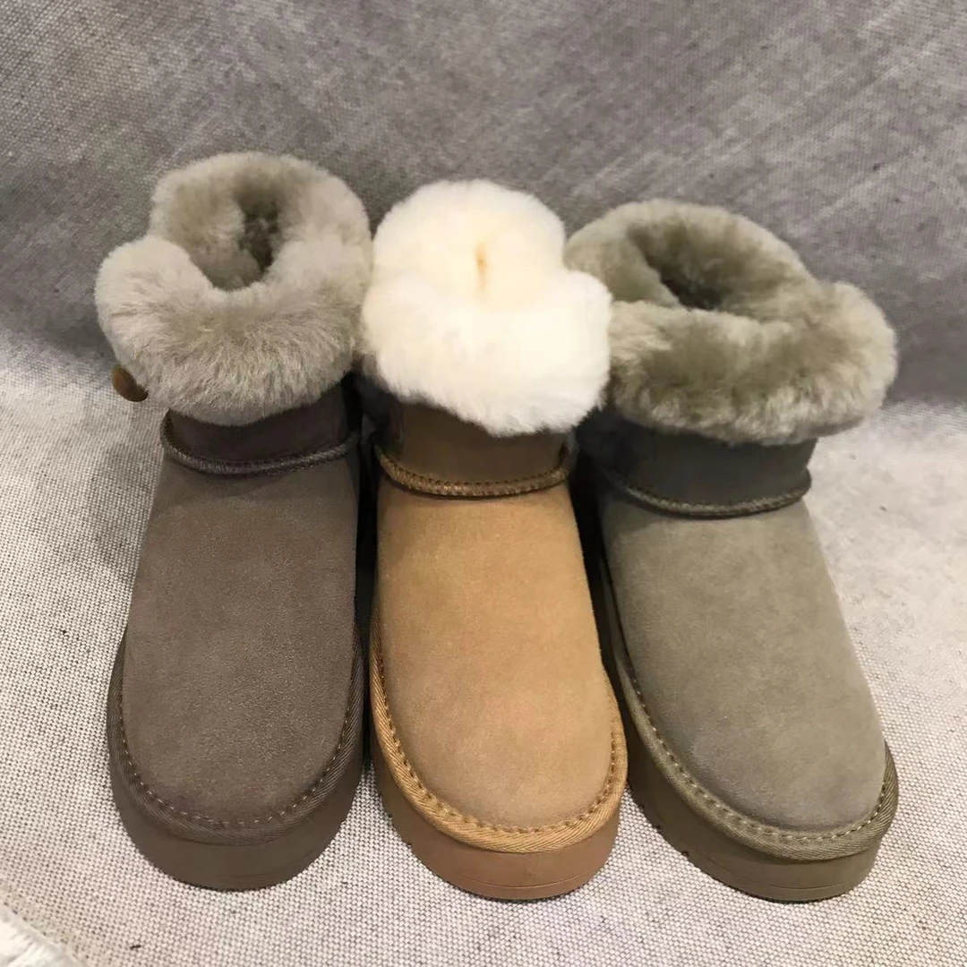 中帮短筒时尚雪地靴女靴时尚保暖中筒雪地棉经典女鞋