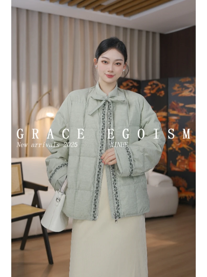 金禾【金禾专属】冬款国风天丝羊毛设计师款羽绒服5030