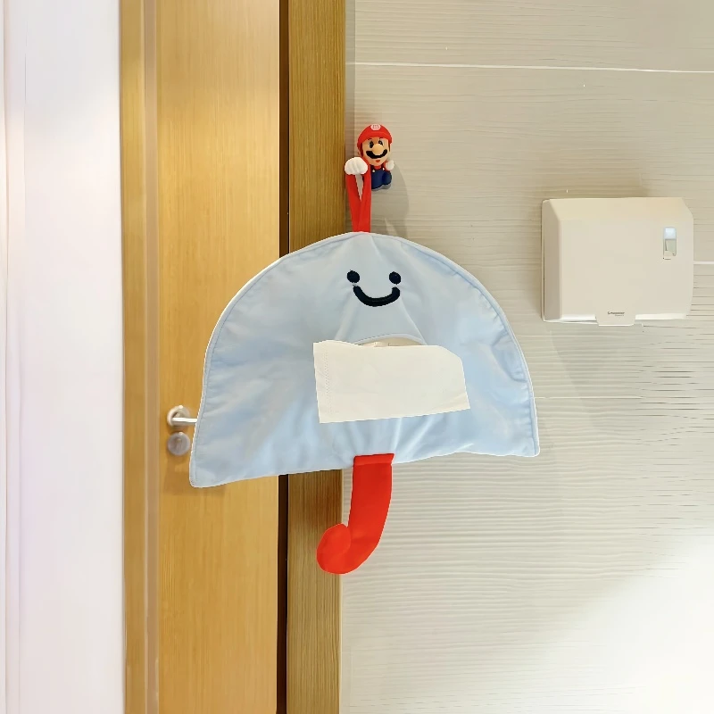 小雨伞悬挂式纸巾袋免打孔纸巾套布艺高颜值卷纸盒卧室床头抽纸袋