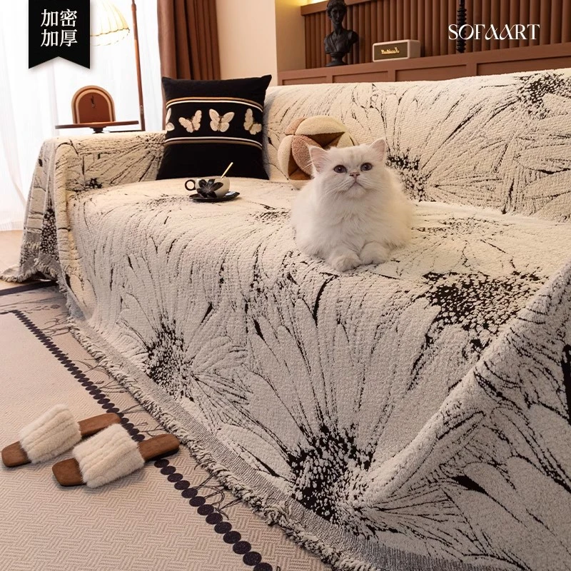 轻奢高级感沙发巾2025新款一整张全盖防尘沙发毯秋冬毛绒沙发盖布