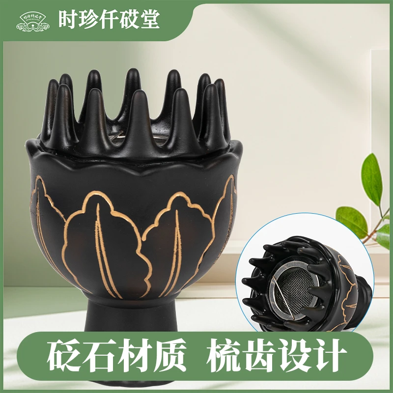 【张氏艾草堂】新款红砭石头疗灸艾灸罐男女通用家用①