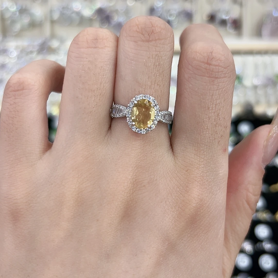 D***柒银S925镶嵌戒指黄晶