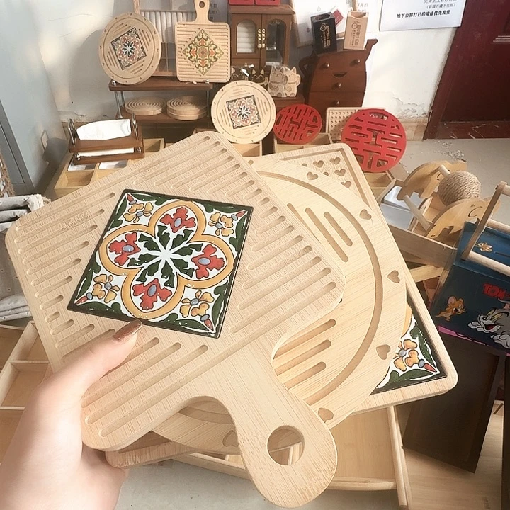 有机玻璃隔热垫竹木一套微瑕拍下，不退不换