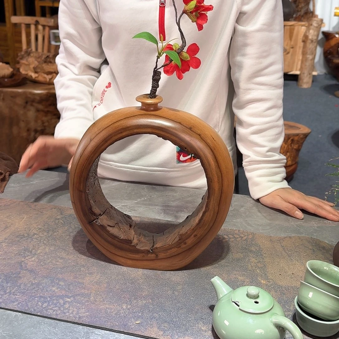 香樟木干泡花瓶茶台摆件25-9-26