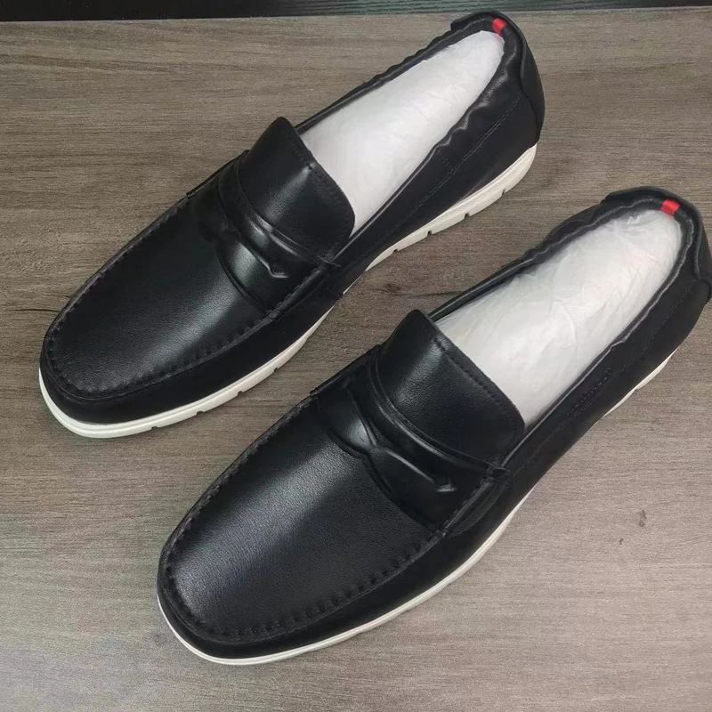 2125A 梦家春夏真皮鞋休闲懒人鞋乐福豆豆鞋头层牛皮软面软底皮鞋