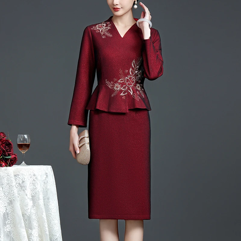 喜婆婆妈妈参加婚礼服女高端结婚衣服喜服婚宴礼服春装母亲丈母娘