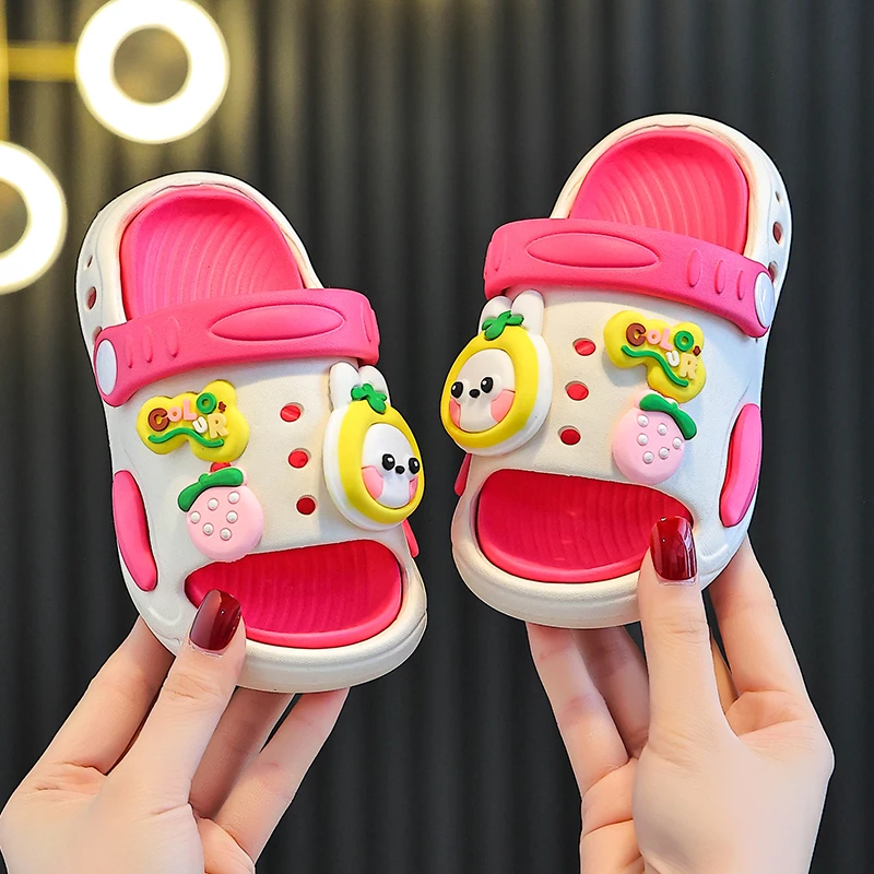 夏季儿童拖鞋男童2025软底宝宝可爱卡通包头拖鞋防滑洞洞鞋沙滩6