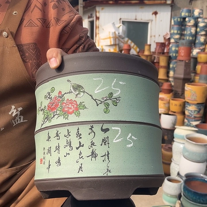 紫砂紫砂花盆盆栽