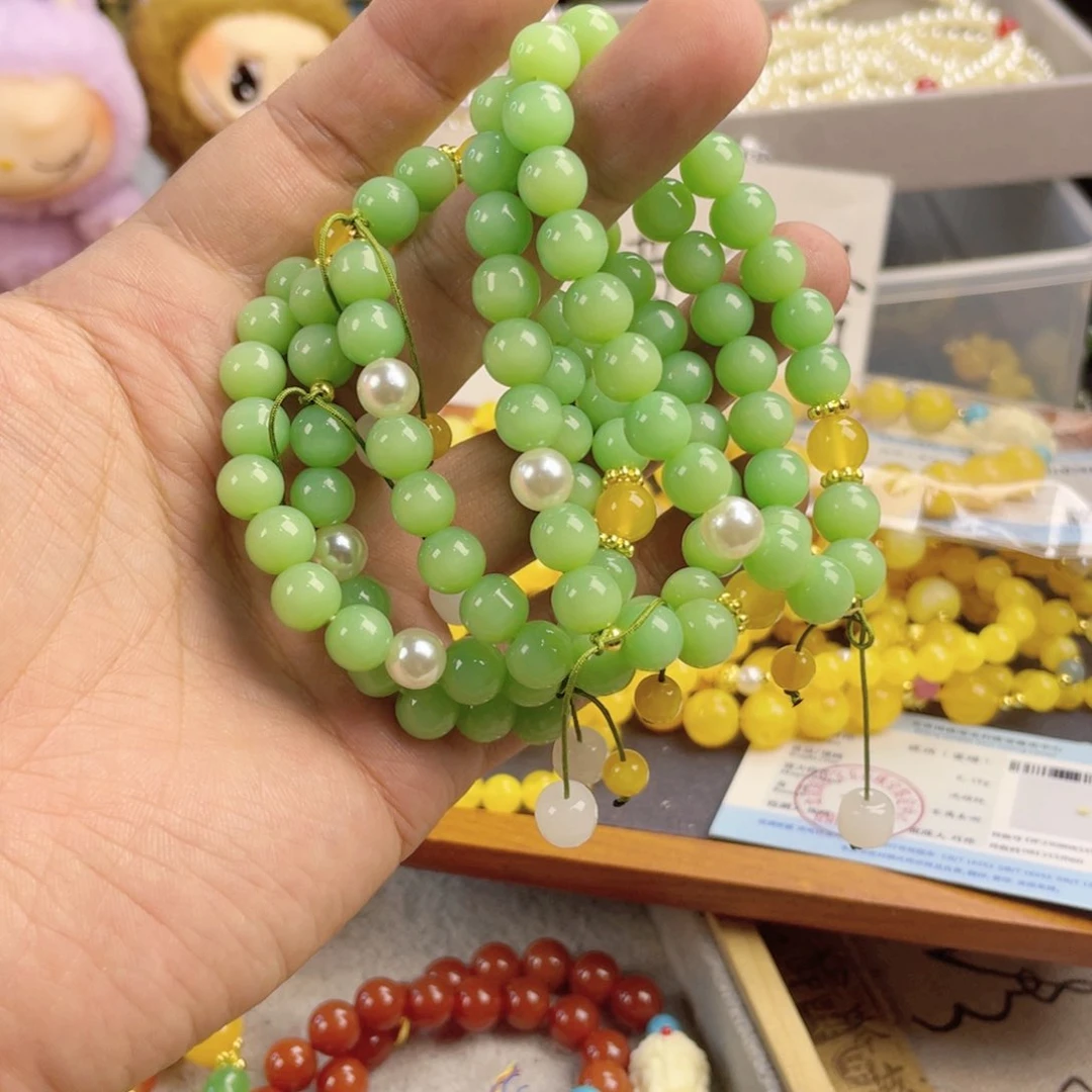 檀香紫檀（小叶紫檀）手串银S925镀金镶嵌