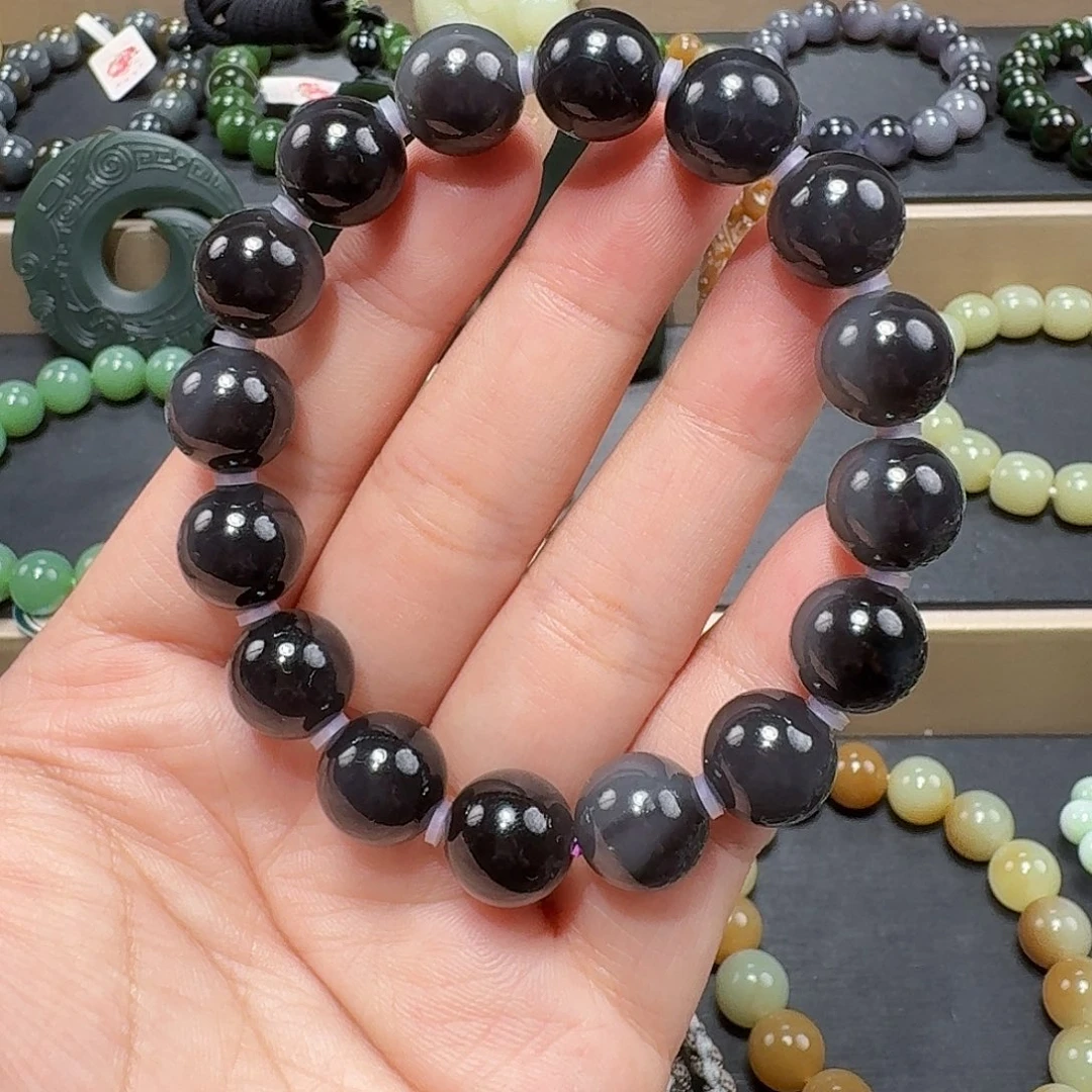 和田玉未镶嵌手链12 烟紫