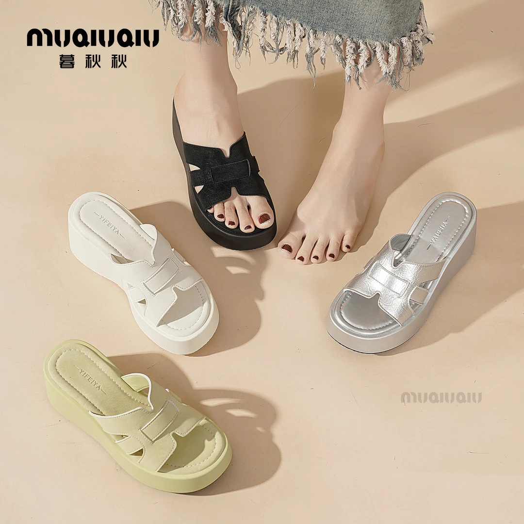 高级感拖鞋女夏外穿2025新款时尚厚底松糕凉拖沙滩一字拖鞋【潮流】