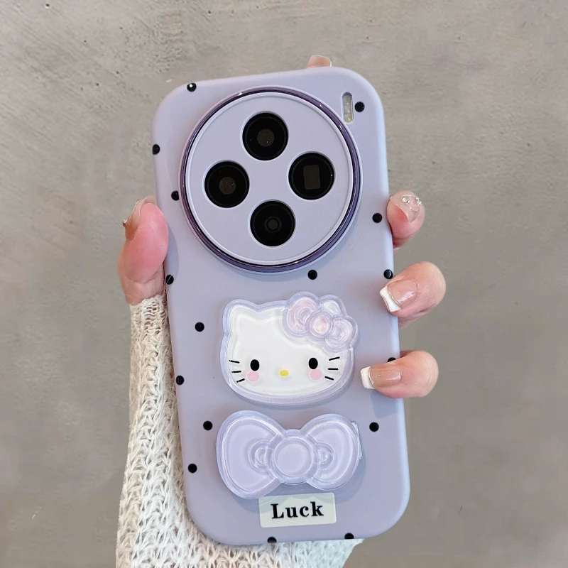 适用于vivox200s手机壳x200promini新款可爱少女心带支架紫色软壳