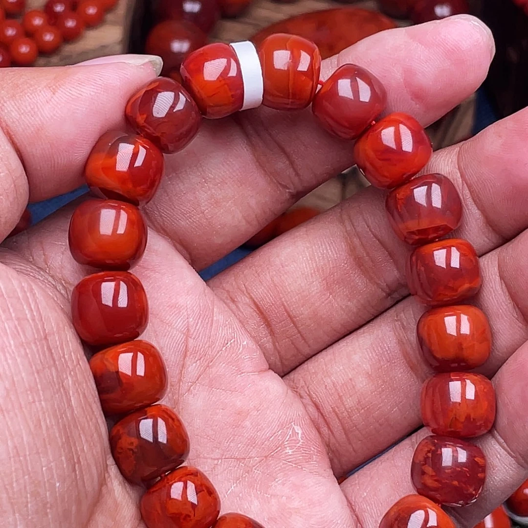 南红玛瑙未镶嵌手链南红瓦西卡12老型原矿