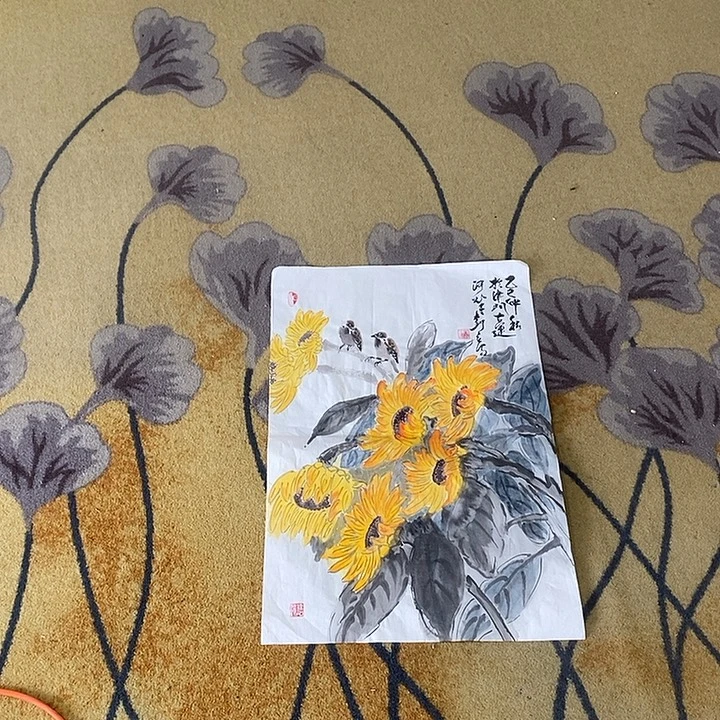 国画刘树立45.68手绘画芯