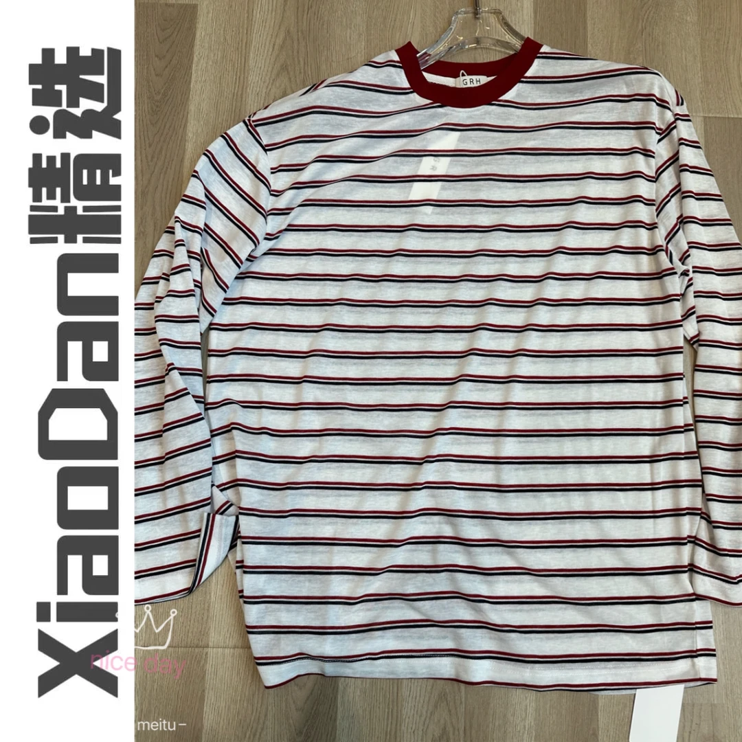 【晓丹精选】条纹红T恤衫2020854
