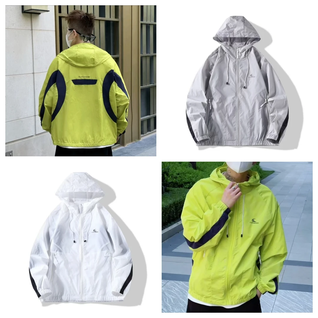 青少年夏季连帽机车风防晒服夹克时尚薄款外套户外潮流休闲8908