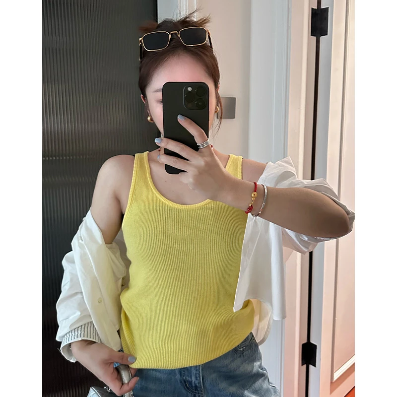 XUZI YU.纯色轻职风吊带背心D28-35011