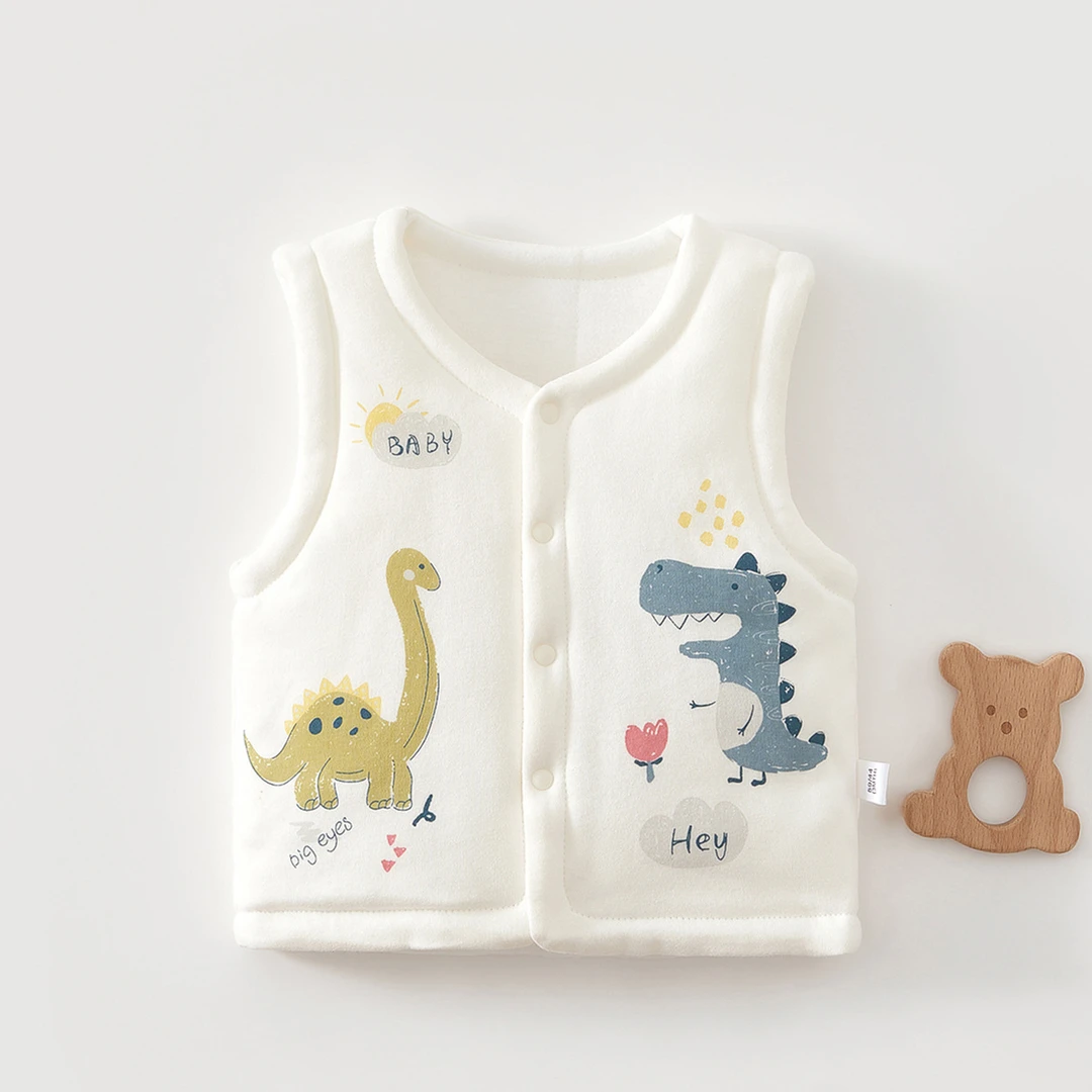 婴儿纯棉马甲秋冬款新生儿120g夹棉背心男女宝宝保暖坎肩上衣外套