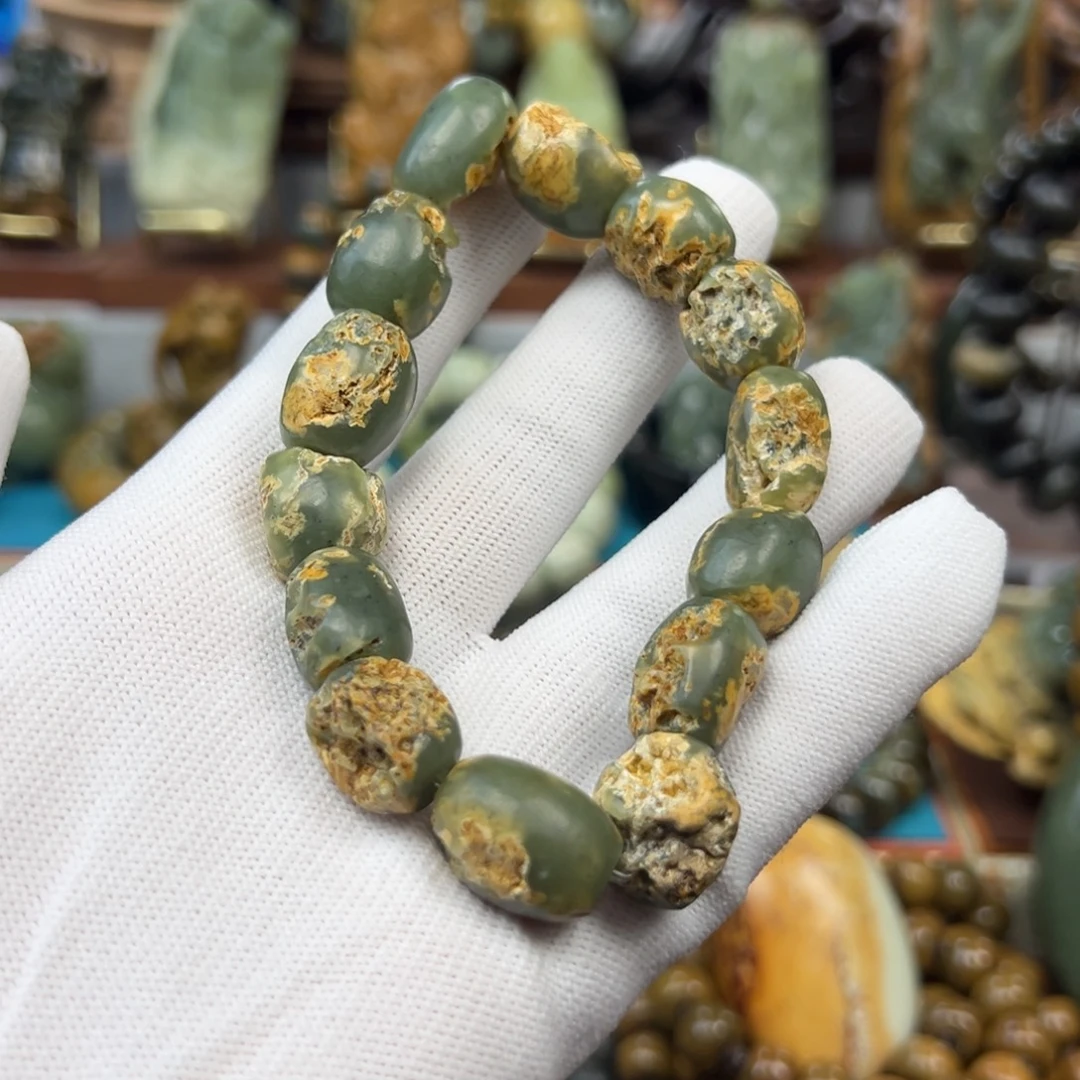 1***9岫岩河磨玉（透闪石质玉）未镶嵌手串