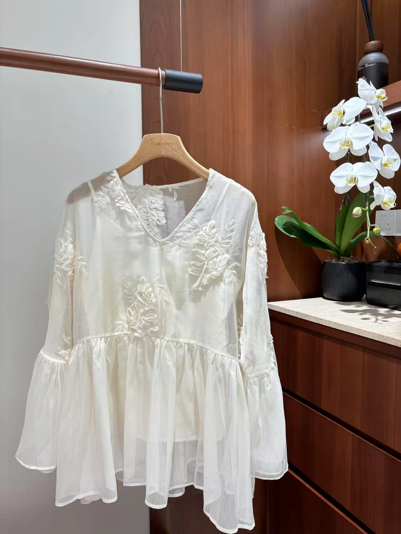 【BAI】时尚百搭宽松显瘦微透高级感衬衫女0232