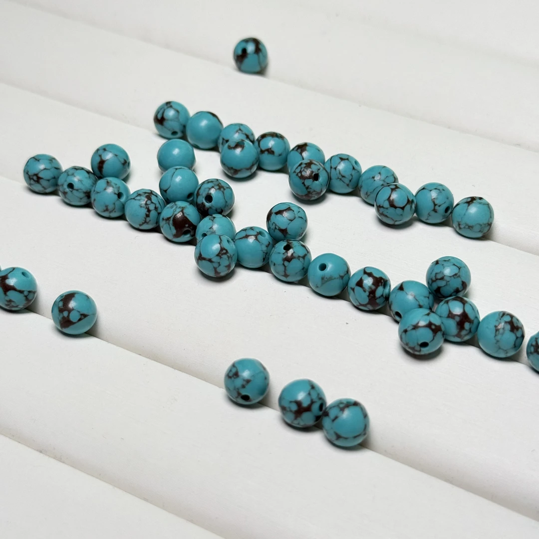 圆珠卡8mm铁线圆珠文玩琉璃配饰手工散珠【手串拍26颗】