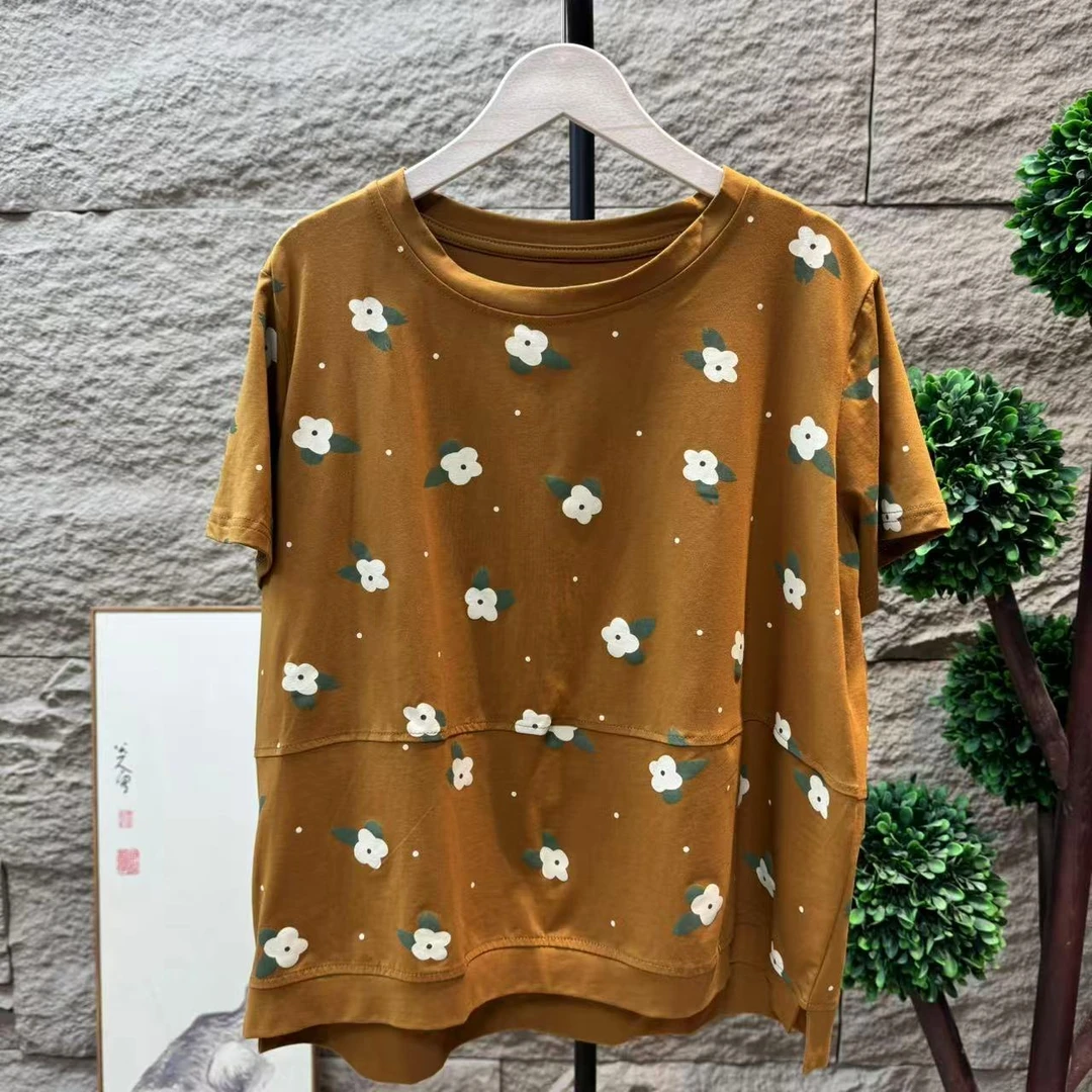 13364新款夏季休闲减龄印花宽松显瘦T恤