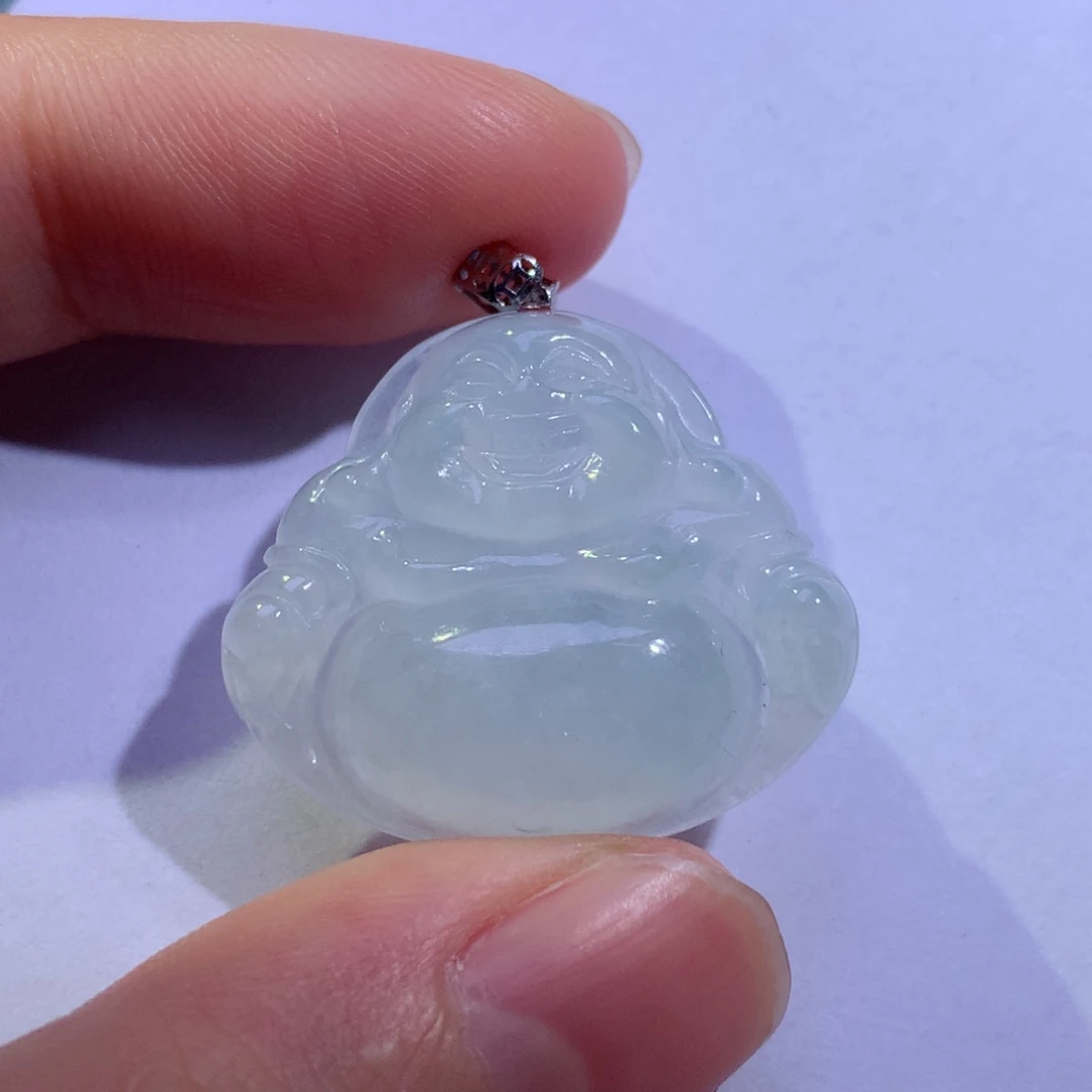 翡翠颈饰18K金镶嵌佛公