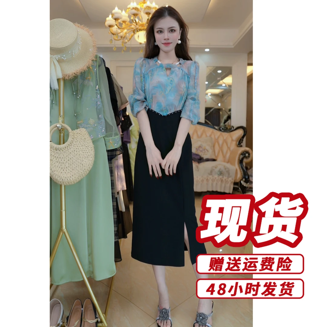 （赠送运费险）高档气质优雅轻奢连衣裙春季2025收腰显瘦裙子D3301