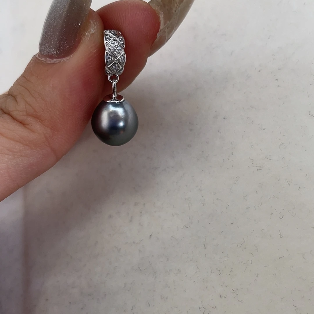 海水珍珠银S925镶嵌吊坠(不含链)