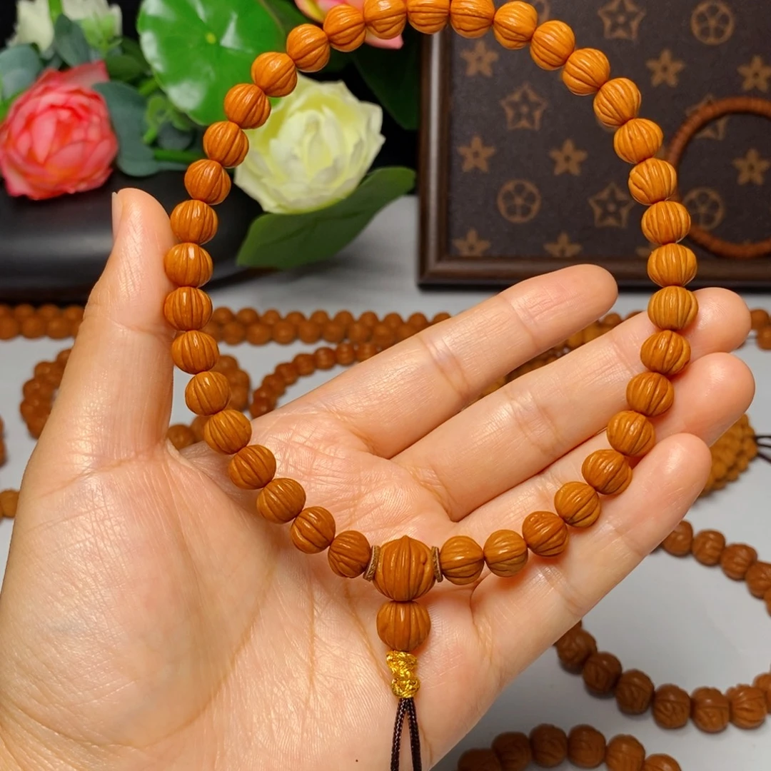 桃核手串8mm野生通天纹8棱毕业款手持