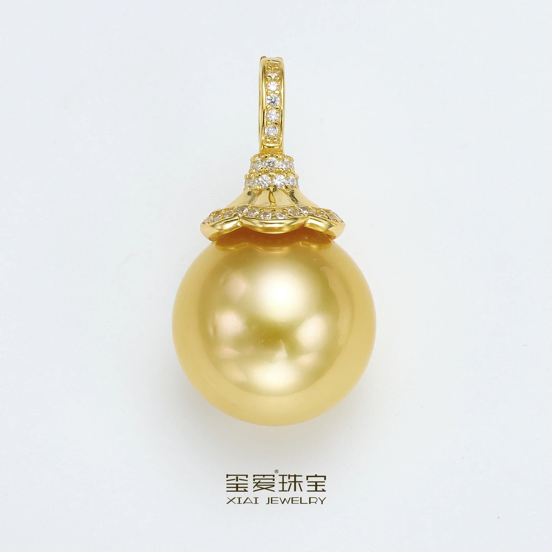 【七天鉴赏期】玺爱珠宝MM-23149海水珍珠南洋金珠设计吊坠14-16mm