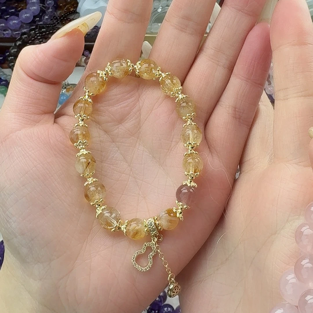 烟晶手链银S925镶嵌好