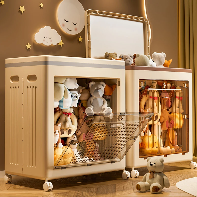 【巨无霸收纳箱】可折叠免安装翻盖防尘大容量滑轮衣物棉被收纳箱