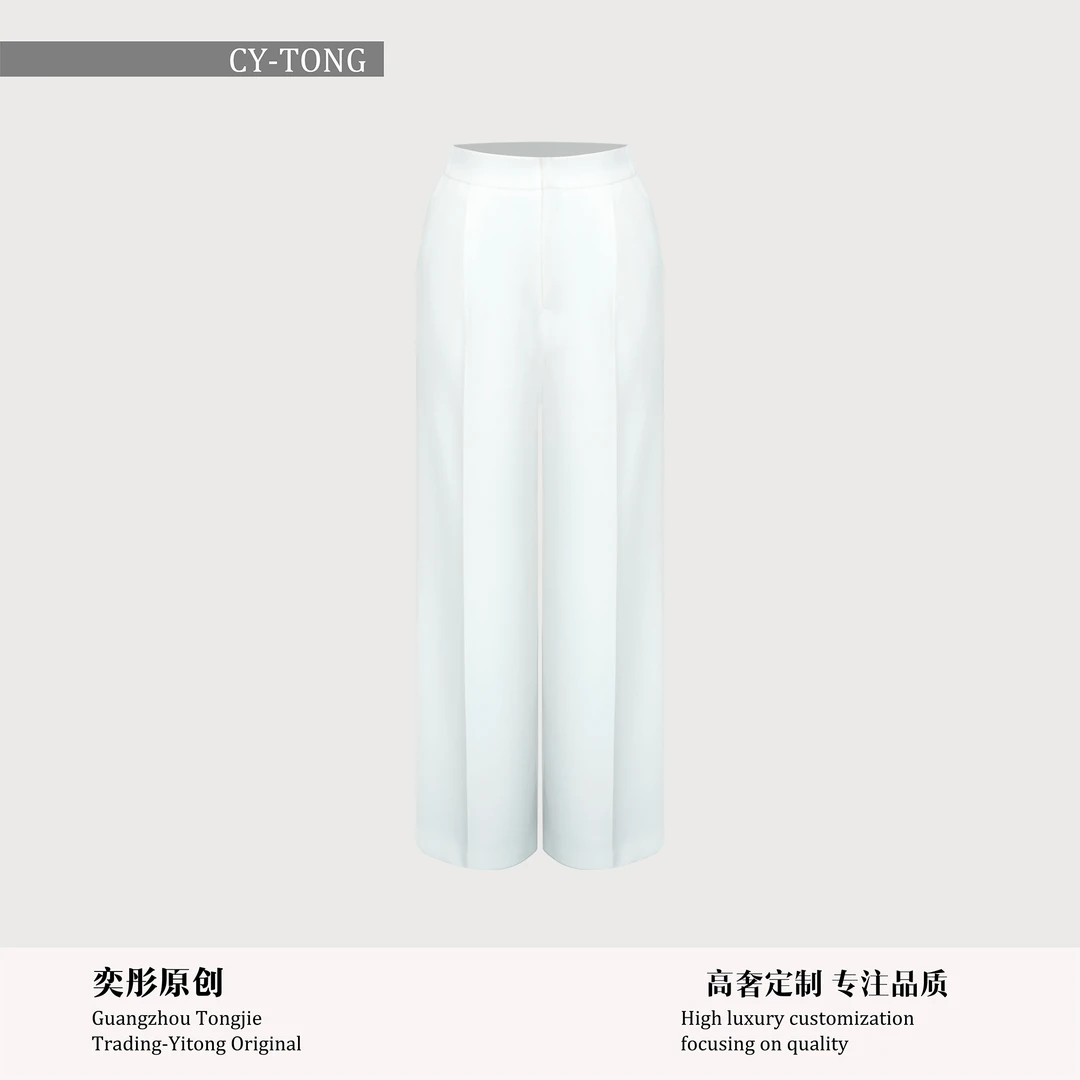 【彤姐原创】春季修身优雅气质显瘦时尚设计师款裤子W25D331白色