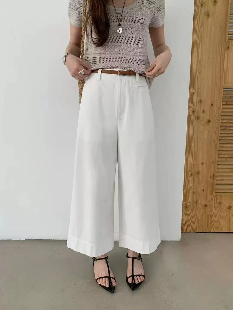 夏季宽松显瘦休闲直筒九分女裤
