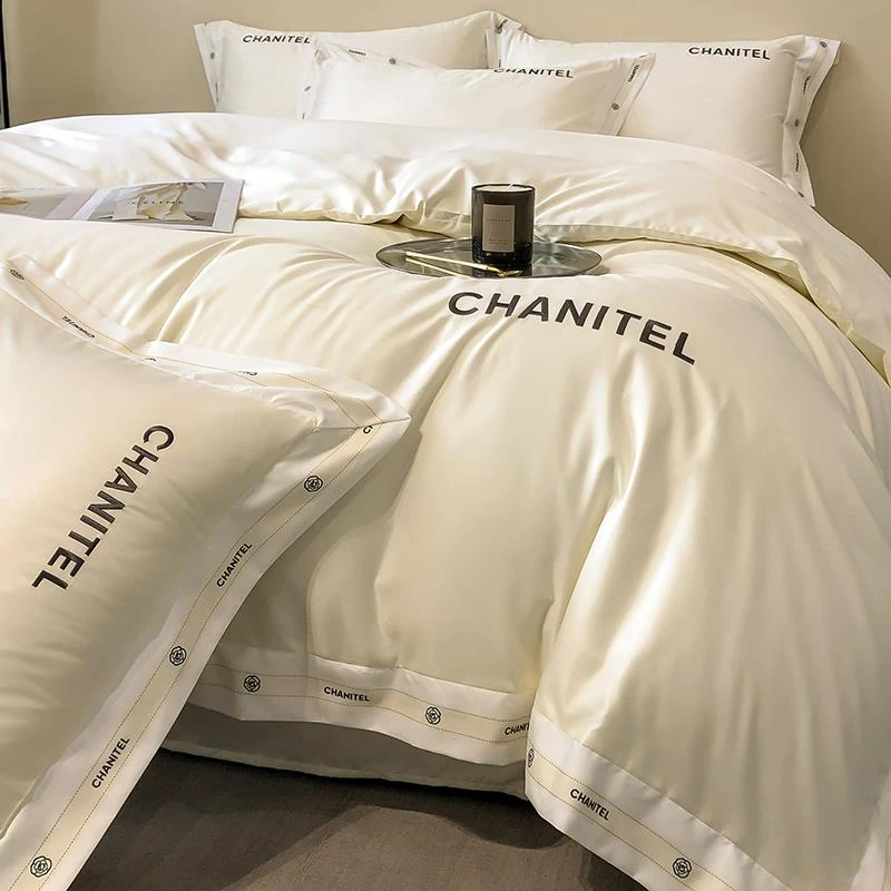 双面冰丝床上四件套夏季高级丝滑床品轻奢裸睡被套床单床笠三件套