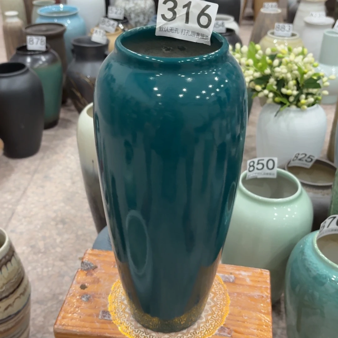 摆件316 景德镇陶瓷花瓶高34口9