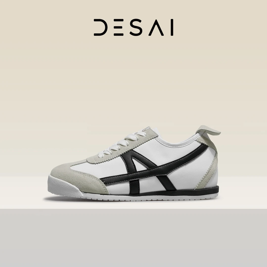 德赛【复古德训】四季女生百搭潮流透气舒适时尚休闲鞋经典女鞋真皮