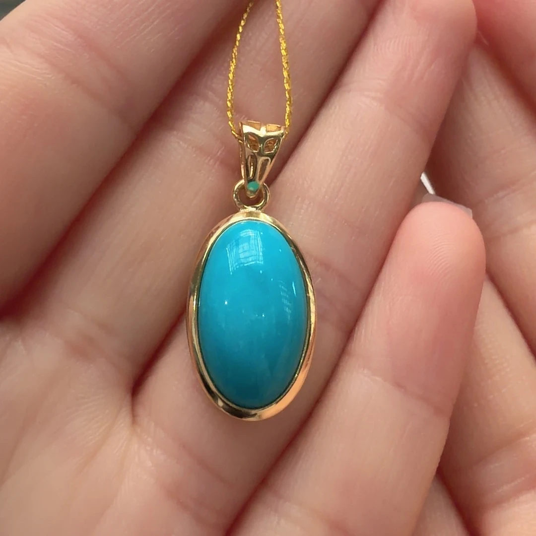 绿松石银S925镶嵌颈饰