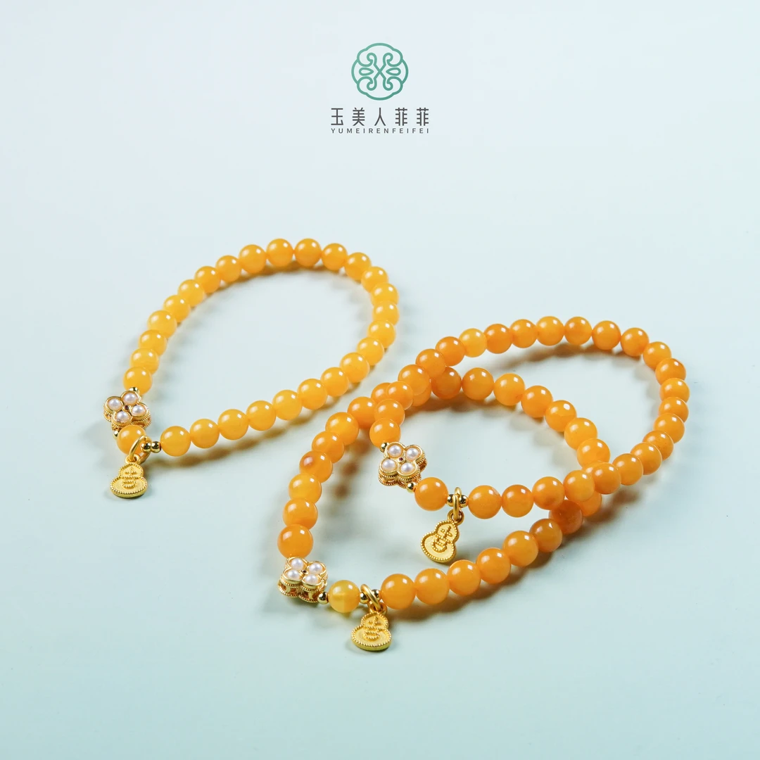 石惑珠宝-蜜蜡单圈手串约5mm^多样性发一