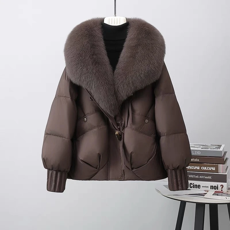 2025新款短款加厚冬季毛领羽绒服-蓝1.5.1